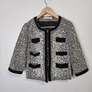 Vanessa Bruno Tweed Jacket Sz L Sequins Embellished Feminine Parisian
